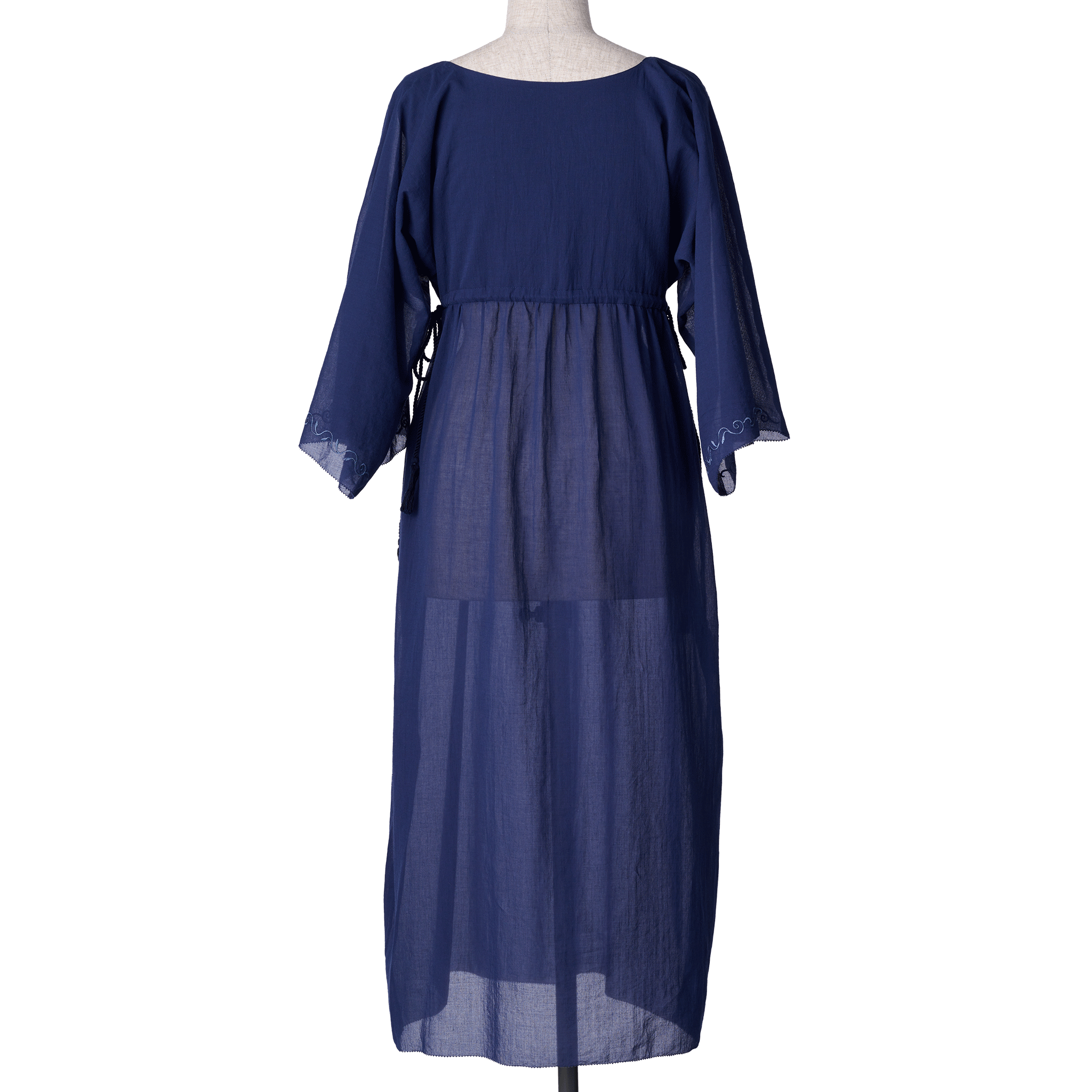 Alstroemeria embroidery tunic maxi dress