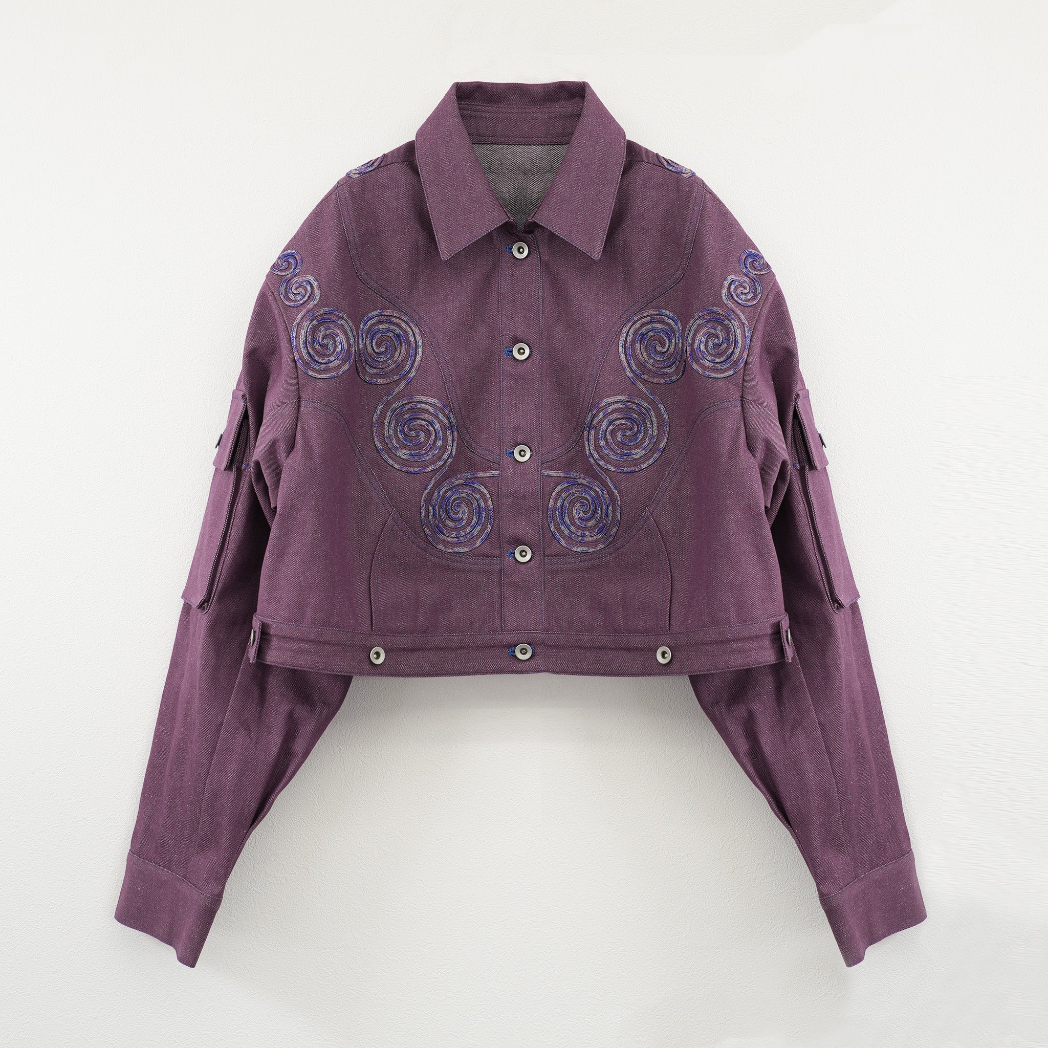 Goldfish Embroidered Denim Jacket Purple【予約販売：2026年3月～5月発送予定】