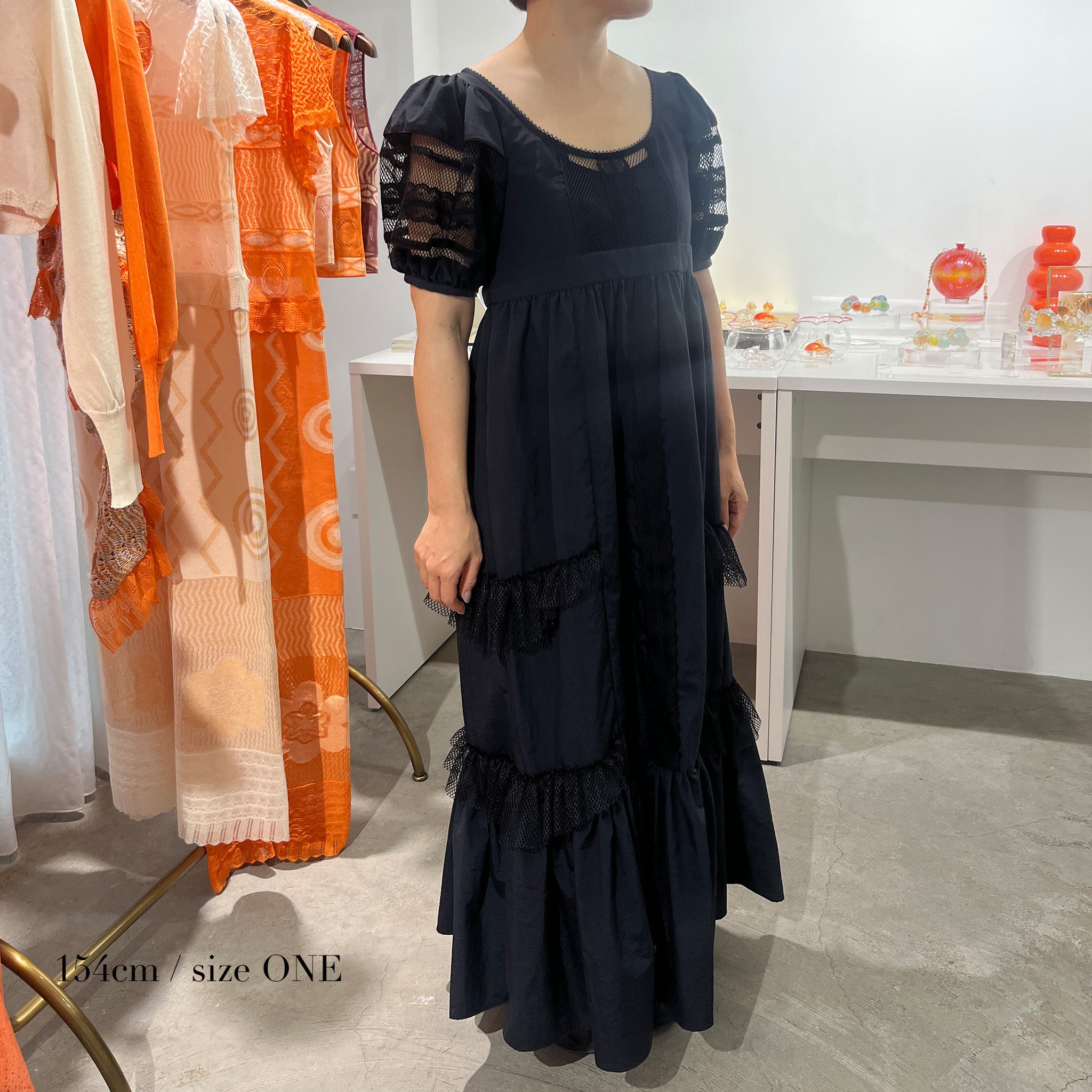 Jersey Mesh Dress Black【予約販売：2026年3月～5月発送予定】