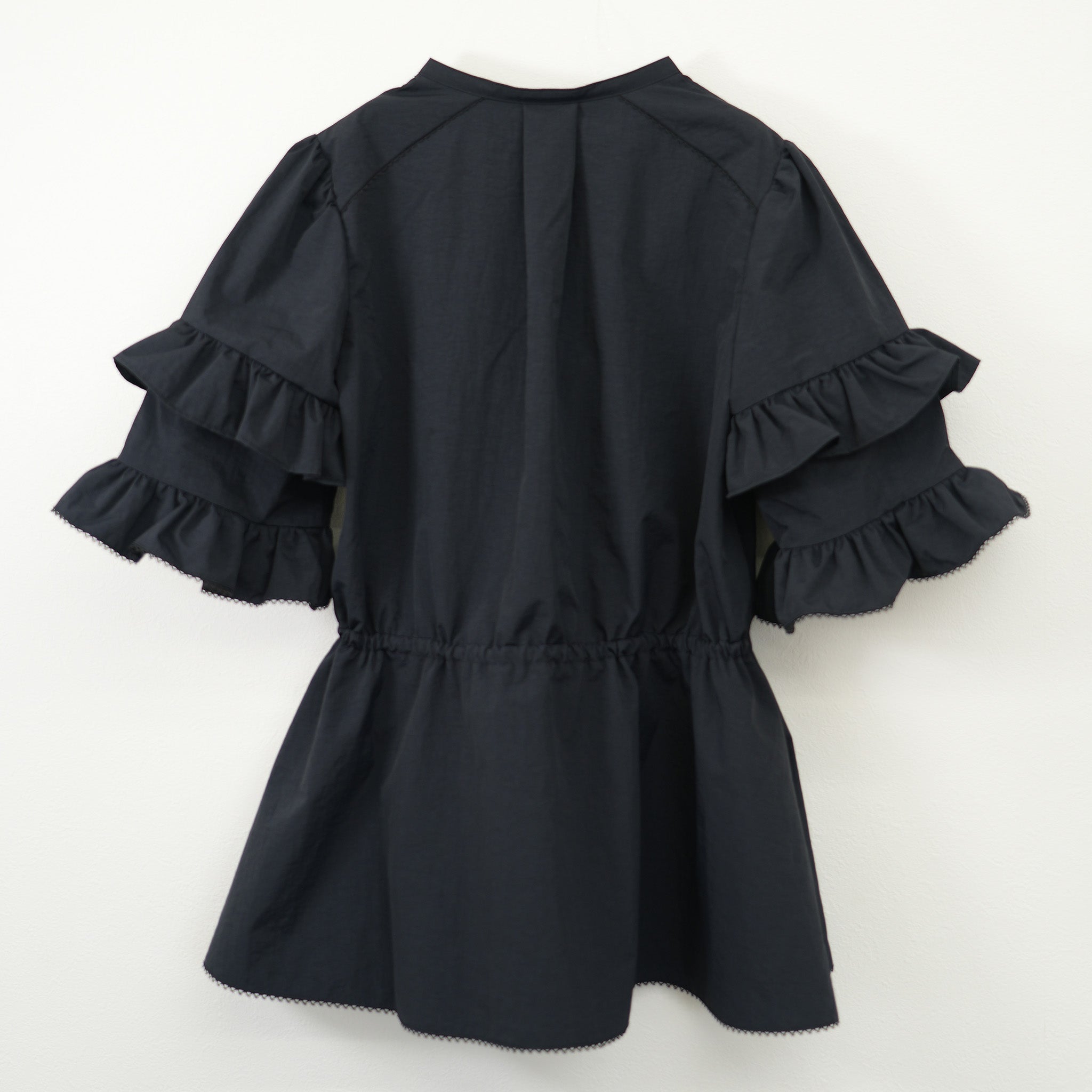 Frill Peplum Blouse Black【予約販売：2026年3月～5月発送予定】