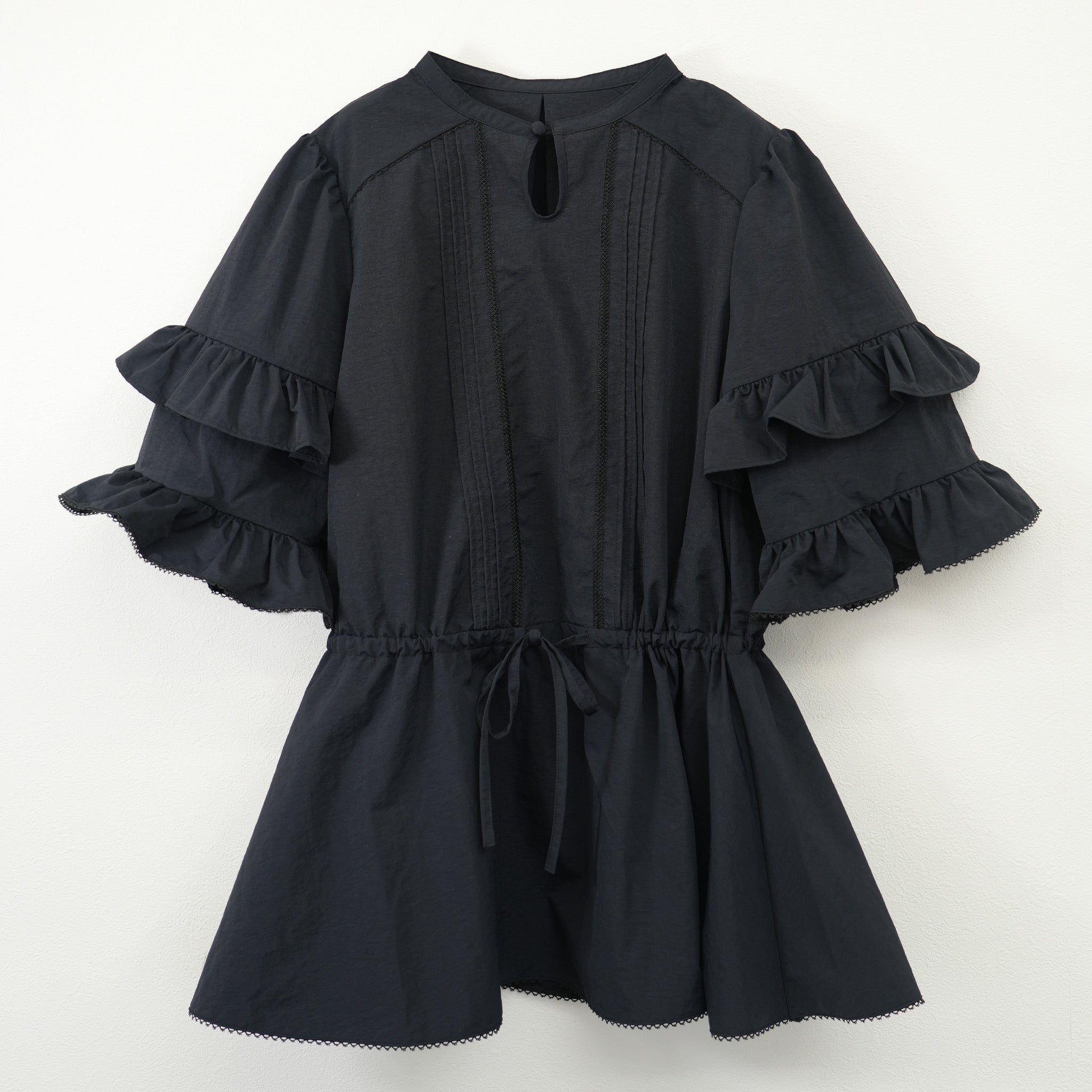 Frill Peplum Blouse Black【予約販売：2026年3月～5月発送予定】