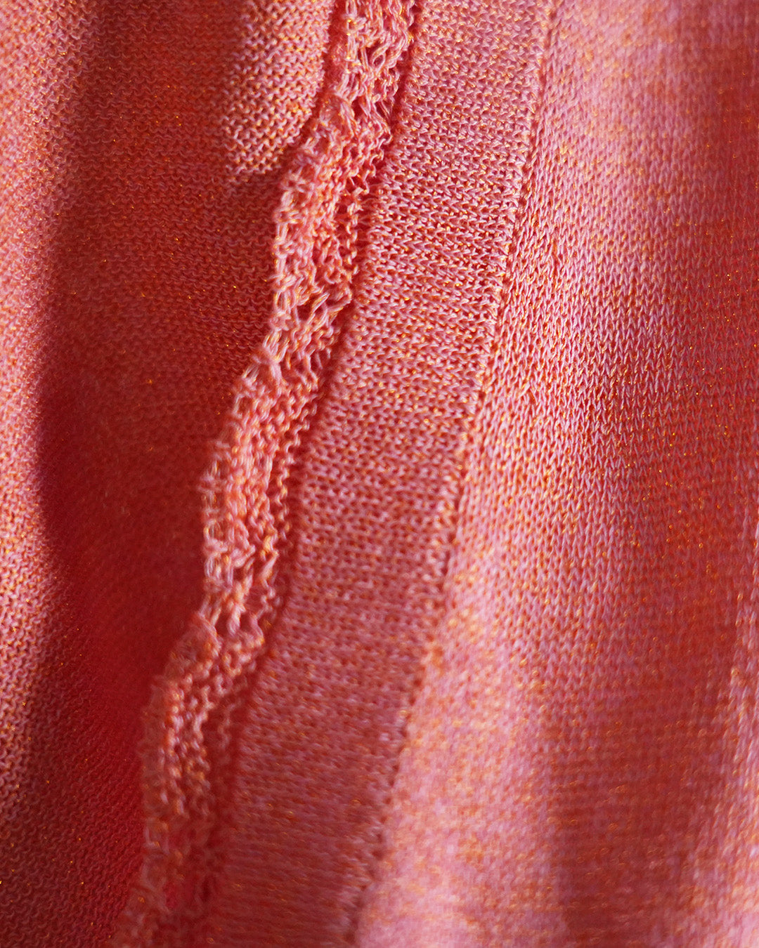 Lame knitted hoodie cardigan Pink