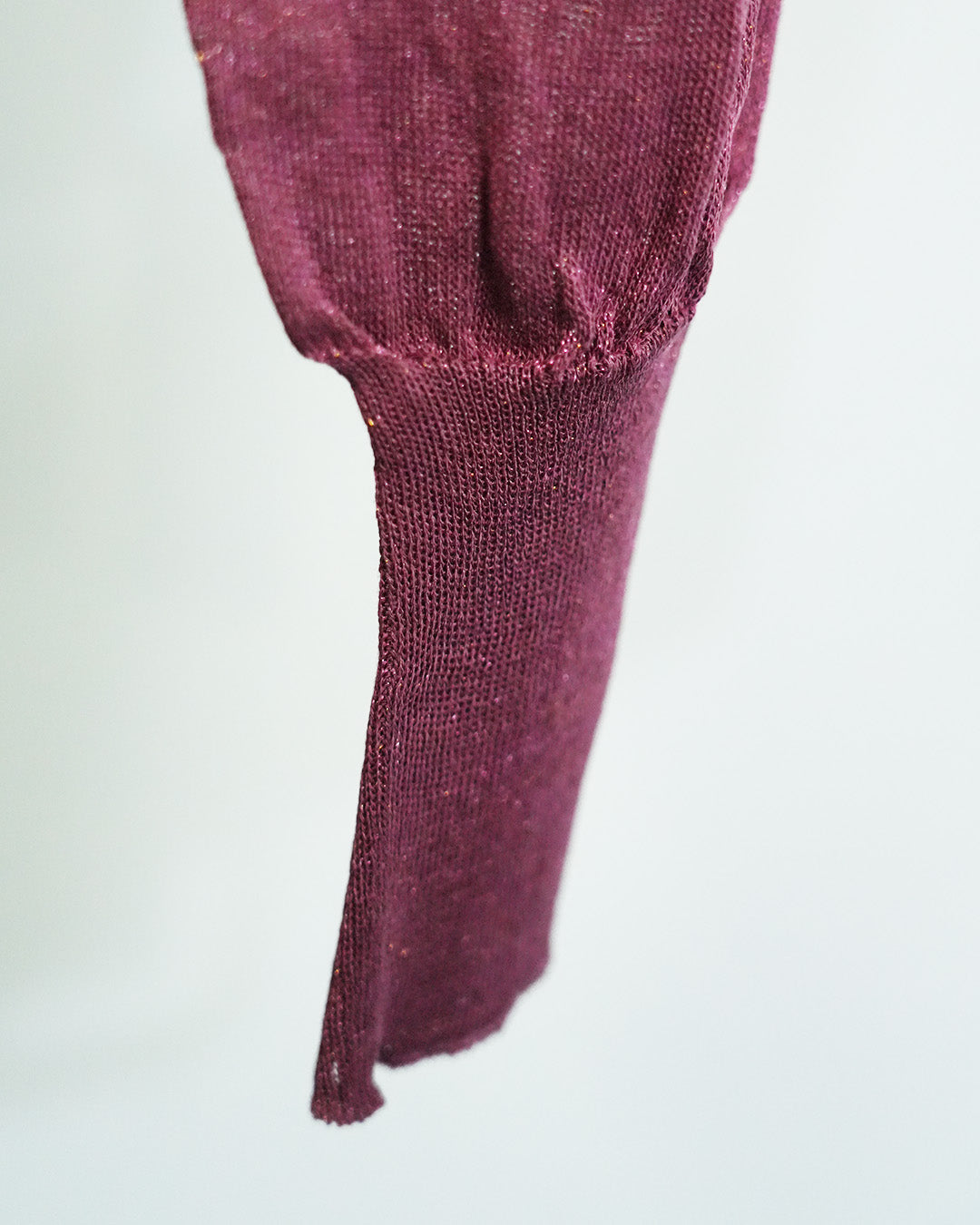 Lame knitted hoodie cardigan Purple