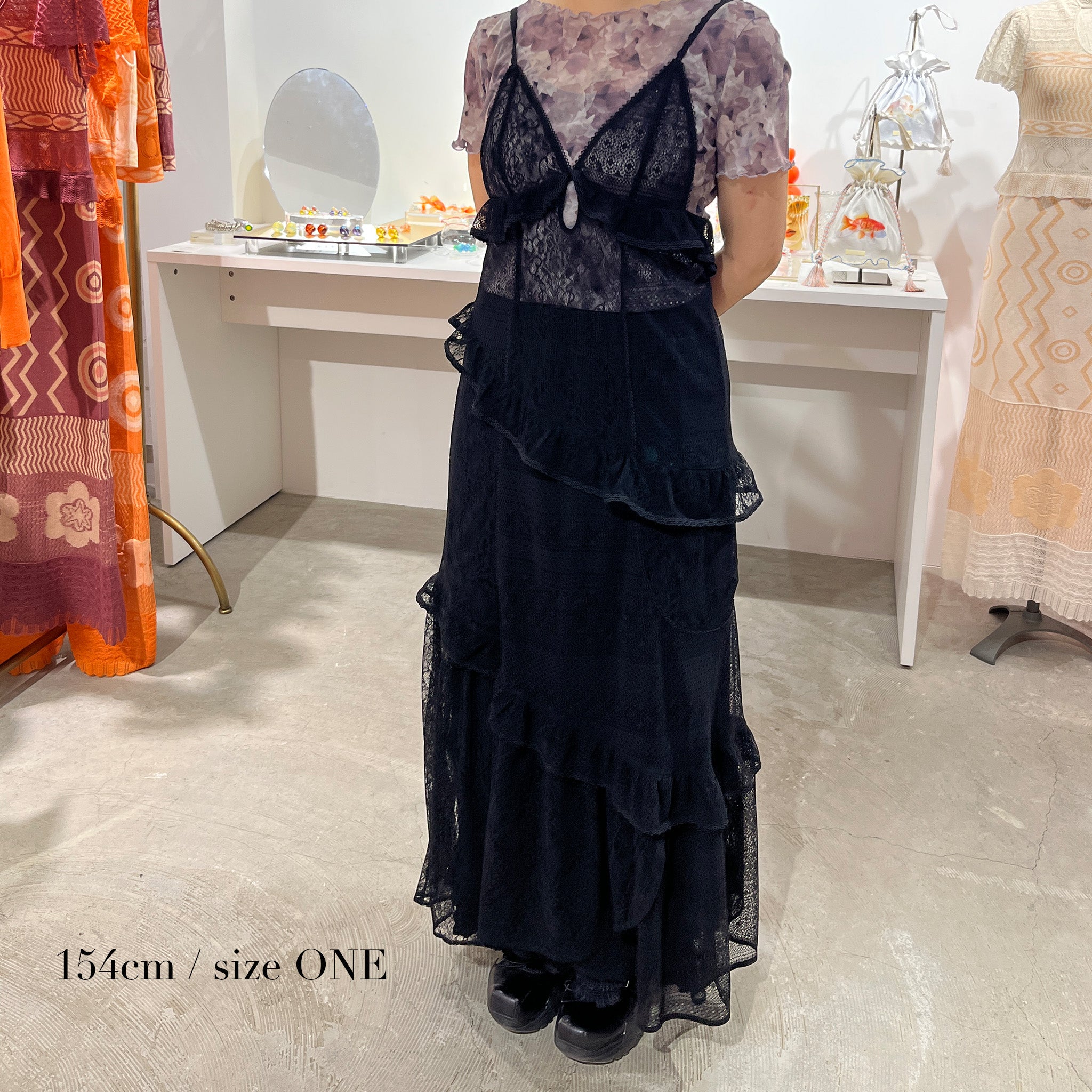 Lace Camisole Dress Black【予約販売：2026年3月～5月発送予定】