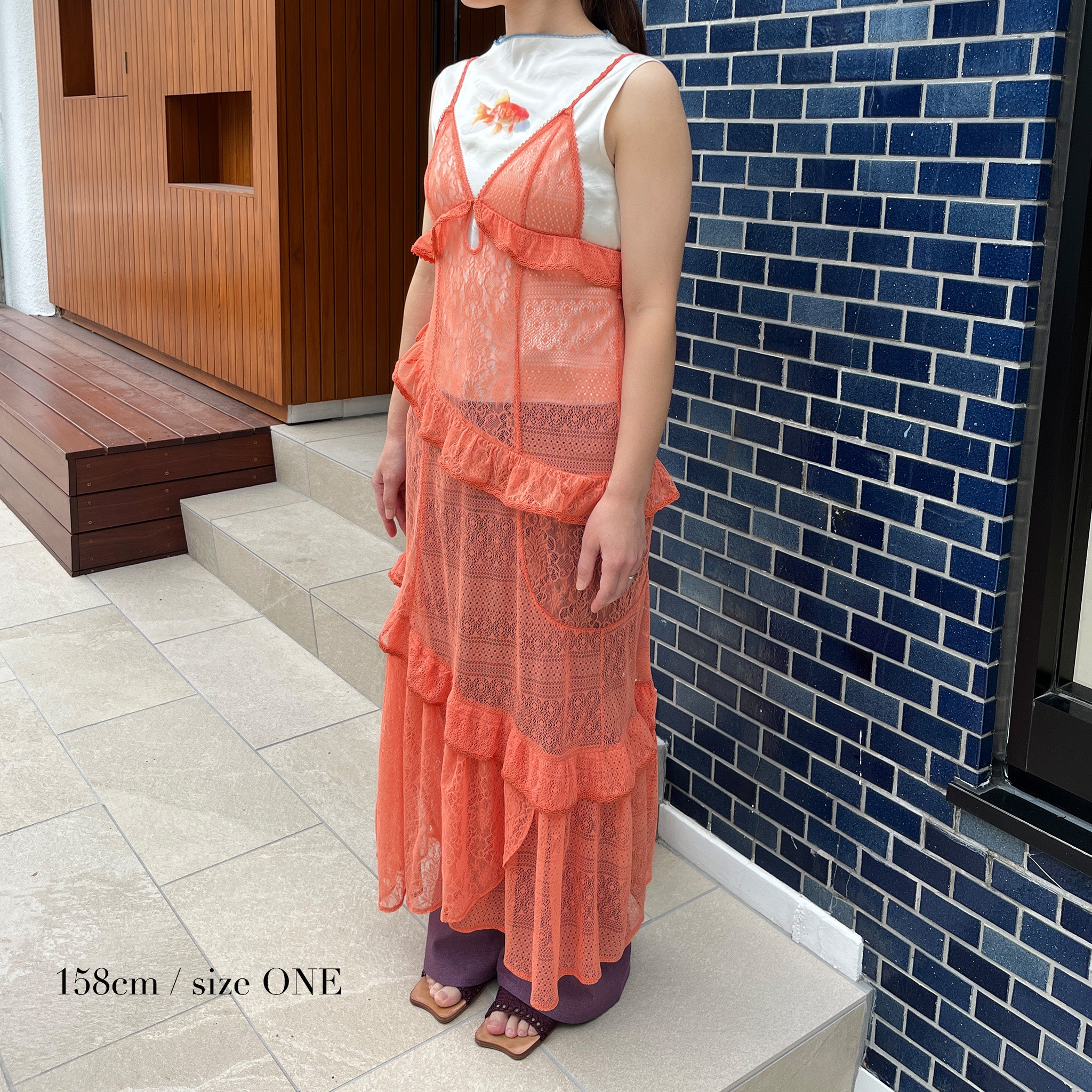 Lace Camisole Dress Orange【予約販売：2026年3月～5月発送予定】